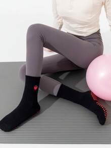 1/2/3 Pairs Women's Pilates Non-Slip Yoga Socks, Grip Socks With Traction, Neutral Hospital Socks, Ankle Support, Shock-Absorbing Sports Socks, Soft And Comfortable All-Season Grip Socks, Cute Embroidered Strawberry, Avocado, Cherry Patterns, White Socks - Multicolor - View 3