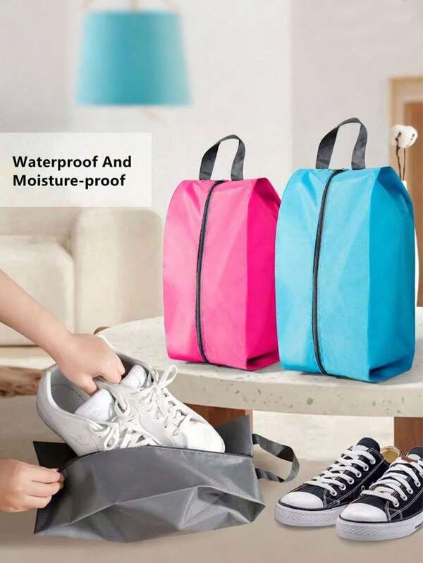 Bolsa de almacenamiento a prueba de polvo portátil, bolsa de zapatos de nailon con cremallera resistente y conveniente para viajes, bolsa de almacenamiento de zapatos impermeable para empacar zapatos, bolsa de viaje, bolsa de almacenamiento de zapatos, bolsa de botas para hombres y mujeres, caja de zapatos, accesorios de viaje de vacaciones de verano, bolsa de viaje para dormitorio universitario, hogar, escuela, hotel, artículos esenciales de viaje
