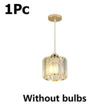 Modern Luxury Crystal E27 Pendant Light, Suitable For Dining Room, Bar, Kitchen, Bedroom, Bedside, Hallway, Staircase, Dressing Room, Bathroom - Gold - View 12