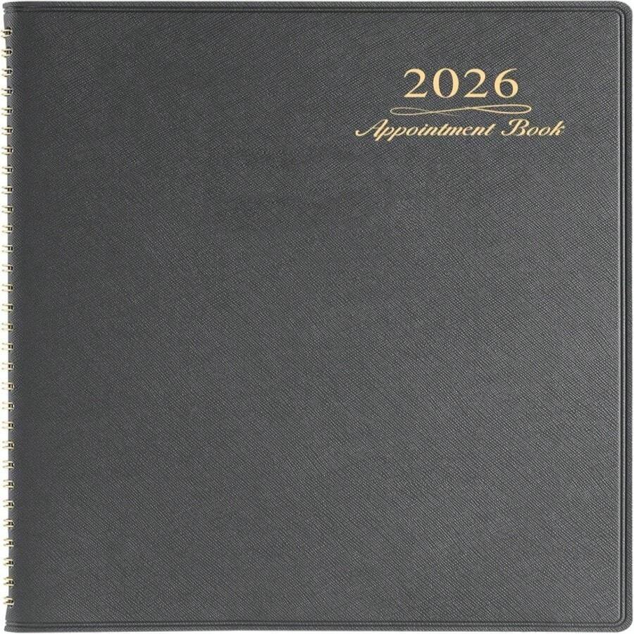 Agenda de citas_Planificador 2026 - Agenda semanal de citas 2026, enero 2026 - diciembre 2026, 826" X 114", Planificador diario_por horas con pestañas, intervalos de 15 minutos, con espiral - Morado - ColorC - Ver 1