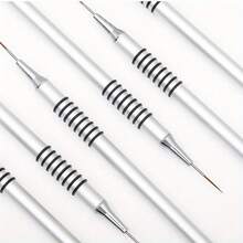 6-Piece Precision Nail Art Brush Set - Ultra-Detail And Dotting Brushes For Gel Nail Polish Design, Easy-To-Use Nail Art Tools For Detailed Stripes And Clear Lines, Nail Art Supplies - 鍍銀-6件套 - 查看 6