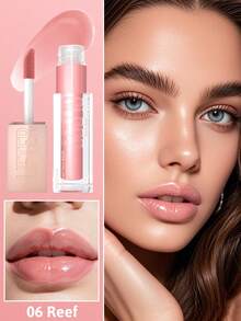 Maybelline 美寶琳豐唇唇彩 + 玻尿酸唇彩，005 花瓣色，高光澤豐唇效果，增強唇部豐盈感，持久光澤，長效保濕，提升唇形，強效光澤，長效保濕 - 06 Reef - 查看 2