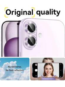 3 Confezioni di Protezioni per Fotocamera in Vetro Temperato per iPhone 17/17 Pro Max/17 Pro/17 Air/16/15/14/13/12/11, Protezione per Fotocamera Glitterata - Custodia Protettiva Individuale Scintillante e Carina in Metallo per Donne, Vetro Temperato Resistente ai Graffi 9H con Bordi in Alluminio, Lavanda