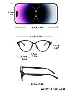 1pc Cat Eye Frame Decorative Glasses, Color Changing For Phone, Computer, Reading, Outdoor Use, Multi-Color Options, Fashionable, Versatile, College Style Women Glasses - Clear - View 6