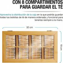 CASA LITUS Caja Organizadora para T Fabricada con Madera de Bamb, 8 Compartimentos, Diseo Minimalista, Compacto y Multifuncional, Caja de Almacenamiento para Tisanas - inicial - Ver 5