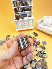 10/20/30pcs Mixed Miniature Simulation Fixed Mini English Books, 1:12 Dollhouse Accessories, DIY Furniture Models, Decorations, New Year Gift, Valentine's Day Gift, Micro World, Furniture Toy, Party Decor, Fairy Mini Bookshelf