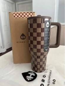 hydrojug Limited Edition Traveler 32oz/40oz Water Bottle With Handle & Flip Straw - Fits In Cup Holder, Leak Resistant Tumbler-Reusable Insulated Stainless Steel - Gifts For Women & Men - AUTUMN CHECKERS - 查看 11