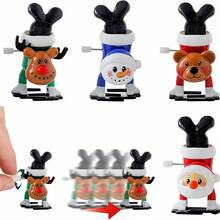 1/4 piezas Juguetes a cuerda navideños para niños, regalos de fiesta, set de 4 paquetes de juguetes de fiesta navideña, juguetes de cuerda novedosos que caminan y saltan, relleno de bolsas de regalo y obsequios divertidos para la fiesta de Navidad