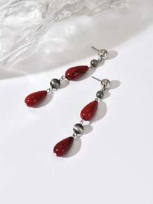 2 piezas de pendientes de aro con borla de resina con estilo bohemio de moda, con corazón dorado, ámbar, mármol, patrón floral crema, imitación de jade, ganchos dorados/plateados, elegantes pendientes para mujeres, adecuados para vacaciones, fiestas, uso diario, diseñados especialmente para damas sexys amantes de la dopamina. La resina está elaborada para lograr un efecto similar al jade, cada pieza tiene un color y un patrón únicos, las marcas de molde leves son normales debido al proceso de vertido.