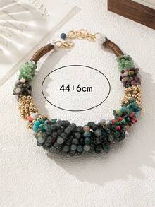 1 pezzo Collana con perline in stile boho personalizzata, design elegante, accessorio versatile per le donne