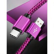 60W USB-A To Type-C Fast Charger Cable, USB Type-C Nylon Braided Mobile Phone Charging Data Cable, Compatible With Samsung Galaxy S25 S24 S23 S22 S21 S10, Note 20 10 9 A51 G8 G7, Pixel, One Plus And Other Mobile Phones Fast Charging USB C