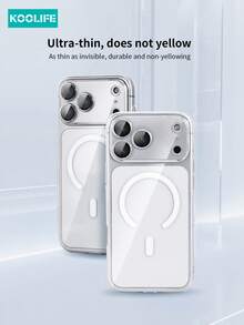 Koolife 1pc Magnetic Adsorption Phone Case Compatible With Apple 17 ProMax, Magnetic Charging, Full-Body Protection, Ultra-Thin Transparent Design With Lens Film, Compatible With Apple 17 ProMax/17/17 Pro/17 Air, 13/13 Pro/13 ProMax, 14/14 Pro/14 ProMax, 15/15 Plus/15 Pro/15 ProMax, 16/16 Plus/16 Pro/16 ProMax/16e - Clear - View 6