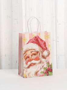8pcs Christmas Gift Bags, Bulk Pink Paper Bags With Handle Birthday Bags, Paper Present Bag For Party Birthday Wrapping Xmas Holiday Presents, Room Decor, Home Decor, Offices Decor, Theme Party Decor, Christmas Decor, Christmas Gift Bags Christmas Decorations Winter