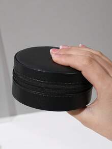 1/5 صندوق تخزين مجوهرات محمول متعدد الألوان - صندوق دائري فسيح مع سحاب، لتخزين الأقراط والقلائد والأساور والخواتم - تصميم بسيط كلاسيكي عالي الجودة للعرض، صندوق مجوهرات دائري صغير للسفر، صندوق مجوهرات مزود بسحاب، صندوق تخزين دائري للمجوهرات مع غطاء، حاوية تخزين الأقراط والأقراط، منظم محمول للطاولة والمكتب والغرفة والخزانة