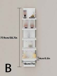 1pc Multi-Layer Home Storage Decorative Shelving Unit, Modern Living Room Display Rack For Toys, Books, Magazines, Cosmetics, Wooden Wall Mount Storage Shelf