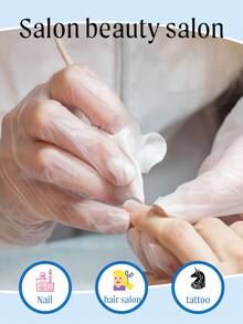 100只/盒一次性手套，加厚一次性PVC防护手套，适用于厨房、园艺、清洁和插花，多用途 - 無色 - 查看 7