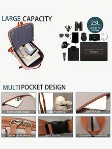 Women's Backpack, Large Capacity Travel Backpack, Commute/School Backpack, Fashionable Laptop Bag, Short-Distance Business Travel Luggage Bag - Multicolor - View 9