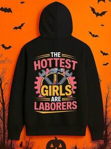 Men's Funny Worker Graphic Hooded Sweatshirt - The Hottest Are Laborers Saying - Heavy Design (Wrench & Hard Hat) - Soft Hoodie For Tradesmen, Builders, Laborers - BirthdayChristmas Gift Idea  (1),Fall Hoodies,Men's Fall Clothes,Street Wear,Halloween,Mens Hoodies,Y2k Clothes,Jesus Hoodie,Thanksgiving Day,Nightmare Before Christmas,Christmas - 黑色 - 查看 1