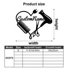 1pc Personalized Hair Dresser Name Sign, Hair Salon Metal Sign, Custom Hair Stylist Metal Wall Art, Barber Shop Metal Wall Decor, Hair Stylist Gift - 彩色 - 查看 16