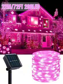 50/100/150/200/300 LED Solarne Dekoracyjne Lampki LED - 8 Trybów, IP65 Zewnętrzny Wodoodporny Sznur Świątecznych Lampek, Solarny Sznur Lampek LED z Miedzianym Drutem, Zewnętrzny Ogród, Dziedziniec, Choinka, Wesele, Kemping, Boże Narodzenie, Halloween, Zewnętrzny Sznur Lampek Solarnych (Ciepła Biel, Wielokolorowe, Białe, Czerwone, Różowe, Niebieskie)