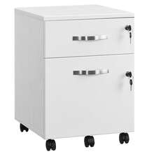 Lockable Filing Cabinet with 2 Drawers - Weiss - Übersicht 2