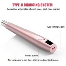 6-Level Adjustable Facial Micro-Crystal Massage Roller With 5pcs 0.25mm Replacement Heads, Facial Skin Care Tool