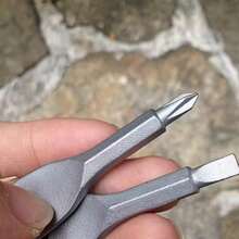 2件套迷你螺丝刀钥匙扣，小巧金属工具，日常使用，无需用电，多功能迷你口袋螺丝刀套装，包含一字螺丝刀头和各种螺丝刀头，便携式钥匙扣维修工具，适合户外露营、EDC装备 | 小巧设计 | 耐用钢材，螺丝刀头，厨房工具 - 彩色 - 查看 7