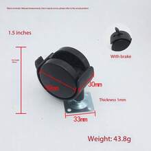 Ruedas giratorias para escritorio de oficina, ruedas para bandeja de computadora, ruedas silenciosas para silla de oficina, accesorios de hardware de pies con ruedas de plástico y nailon