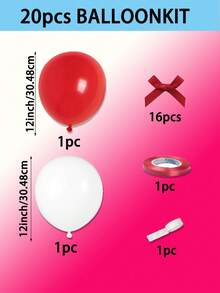92pcs/Set White, Red Balloons And Red Bow Combination Decoration Set, Suitable For DIY Balloons, Simple Wedding Decor, Birthday, Wedding, Engagement, Outdoor Photography Decor, Baby Shower, Farm, Balloon Arch, Bachelor/Bachelorette Party, Gender Reveal Party, Christmas And Other Occasions - White and Red - View 8