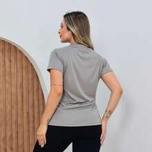 Kit Of 5 Women's Dry Fit T-Shirts For Gym And Fitness Training - Màu Tím - Xem 4