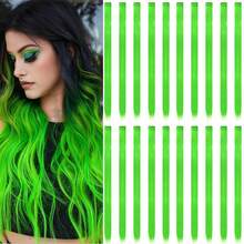Clip In Hair Extensions 22 Inch 20Pcs/10Pcs Colored Hair Extensions Party Highlights Long Straight Synthetic Hairpieces For Women