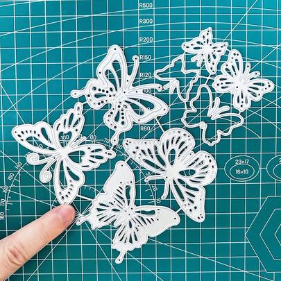 2sets Butterflies Metal Cutting Dies DIY Scrapbooking Embossing Paper Photo Album Crafts Templates Mould Stencils