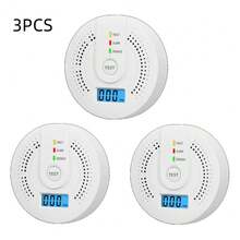 1 个独立 CO 报警传感器，一氧化碳探测器，具有高灵敏度警报、电池供电、快速响应传感器、数字 LED 显示屏、易于安装 - 白色 - 查看 9