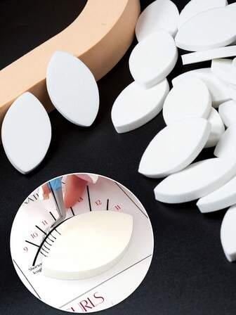 20-Pack Reusable Eyelash Extension Sponge White Makeup Puff Makeup Sponge Applicator Wet And Dry Suitable For Foundation Blush Eyeshadow Beauty Tool Easy To Control Also Suitable For Eyelash Extension Practice Makeup Sponges