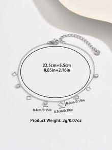 1pc Delicate Women Anklet With Tiny Four-Leaf Clover And Sparkling Zirconia, Suitable For Various Occasions - Yellow Gold - View 10