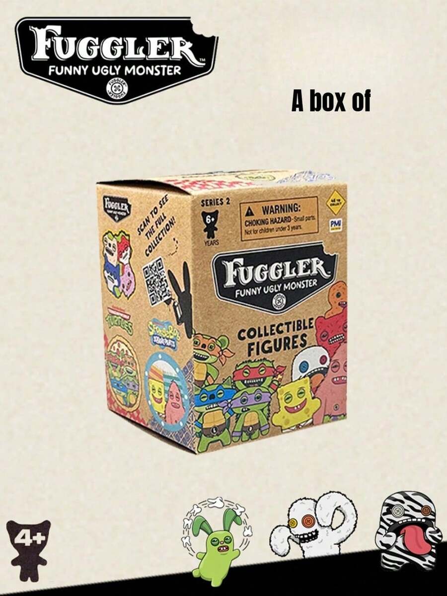Spin Master 1 件  搞笑丑怪盲盒可爱动漫人物神秘盒惊喜礼物儿童生日派对装饰玩具随机收藏流行桌面摆件 - Fuggler 娃娃套裝盲盒系列 2 - 查看 1