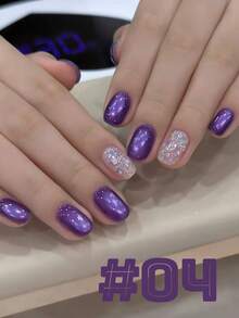 12ml秋冬美甲高密度超闪红金蓝棕色玻璃珠猫眼凝胶指甲油2025 Y2K美甲冰透明流行美白瓷白猫眼美甲沙龙家居DIY美甲美甲用品圣诞美甲