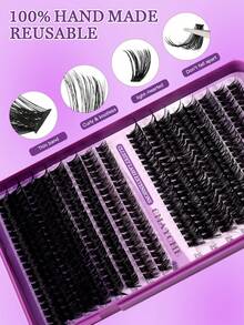 Zestaw do przedłużania rzęs Curl D Lashes 621/640/800 szt., w tym 10D-160D 8-16 mm, spersonalizowane sztuczne rzęsy DIY, sztuczne rzęsy 3D, rosyjskie kręcone rzęsy, dramatyczne, potargane rzęsy z norek, do makijażu codziennego, cosplayu, na całą twarz i na co dzień, przenośne do codziennego użytku lub na wyjścia