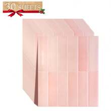 1/10/30 件粉色砖纹仿瓷砖自粘墙贴，即撕即贴墙砖，防水壁纸，适用于客厅厨房后挡板浴室家居，Zellige 风格 - 淺粉色 - 查看 10