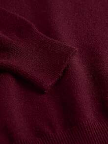 GRDR كنزة صوفية بياقة عالية جديدة لموسم الخريف/الشتاء، ملابس علوية محبوك كاجوال للارتداء اليومي - عنابي اللون - مشاهدة 9