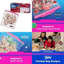 Bolsas de almacenamiento de alimentos de cuarto de galón, tecnología Grip 'n Seal para un agarre más fácil, abrir y cerrar,(120 Count (Holiday)) - Tipo 2 - Ver 1