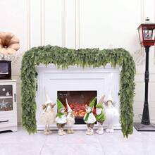 Corona de 72 pulgadas de ciprés y cedro - Resistente a los rayos UV, no se desvanece, verdor artificial realista, adecuada para coronas navideñas, decoración de mesa de Acción de Gracias, decoraciones de otoño, elegante decoración del hogar - Decoraciones navideñas de plástico para la decoración de la habitación en invierno