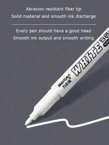 1 Stück weißer wasserfester Markierstift, wasserfestes DIY Graffiti auf Holz, Glas, Kunstleder, geeignet für Basteleien zu Neujahr & Valentinstag (Farbe/Stil zufällig)