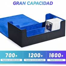 MTG Deck Box,Caja de Almacenamiento para Tarjetas Coleccionables con Capacidad Para Tcg con 2 Divisores - Negro/Azul - Ver 8