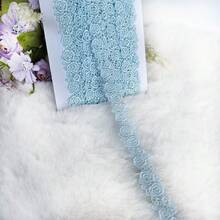 1 yarda de encaje bordado con flores de rosa de colores mixtos, encaje hidrosoluble para accesorios, ropa, decoración del cheongsam - Multicolor - Ver 12