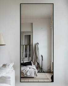 59"X16" Full Length Floor Mirror Rectangle Aluminum Frame Standing Leaning Wall Mounted