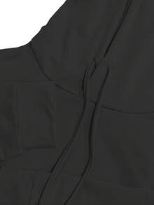 Women's Casual 2 Pieces Set, Solid Color Elegant Long Sleeve Hooded Sweatshirt With Drawstring Pocket And Drawstring Straight Leg Pants Suit