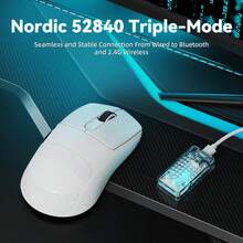 ATTACK SHARK V5 Wireless Gaming Mouse With 42000 DPI -PAW3950 MAX Sensor -55g Ultra-Lightweight-Nordic 52840 MCU,Wired/BT/2.4GHz Wirelss Programmable Mouse For PC/ - Multicolor - View 6