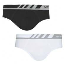 Cuecas Masculina Lupo Kit 2 un Slip Microfibra sem costura - Preto e Branco - Visão 1