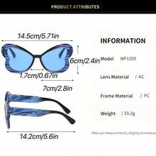 Fashion Glasses Women Leopard Print Fruit Color Fashion Decorative Sunshade Glasses Clothing Party Club - 黑色 - 查看 2